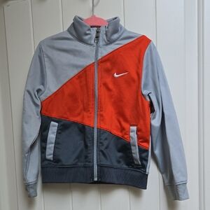 Nike Toddler Child Gray Orange Zipper Jacket Long Sleeve 3T